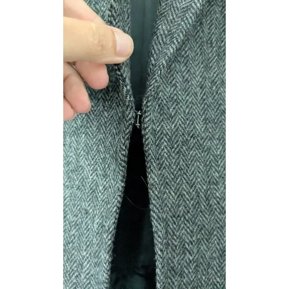 J. Crew Grey Wool Herringbone Blazer